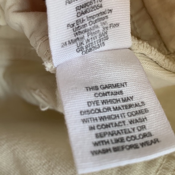 Free People Denim A line Worn White Distressed Exposed Button Fly Mini Skirt 25 - Picture 7 of 7